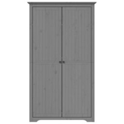 Berkfield Wardrobe Bodo Grey 101X52X176.5 Cm Solid Wood Pine - thumbnail 3