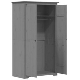 Berkfield Wardrobe Bodo Grey 101X52X176.5 Cm Solid Wood Pine - thumbnail 4