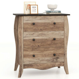 Gainoom 3-Drawer Dresser Brown Farmhouse Chest Of Drawers For Bedroom - thumbnail 1