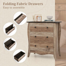 Gainoom 3-Drawer Dresser Brown Farmhouse Chest Of Drawers For Bedroom - thumbnail 5