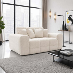 Furnishings For Less UK Jenson Natural Plush Velvet 3 + 2 Seater Sofa Set With Deep Seats - thumbnail 2