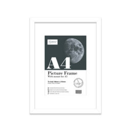A4 White Picture Frame With Mount For A5 (14.8 X 21Cm - 5.8 X 8.3In) Poster, Photo, Artwork, Or Print. - thumbnail 1