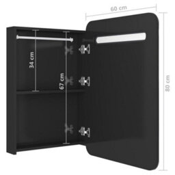 Walplus Led Bathroom Mirror Cabinet Shining Black 60X11X80 Cm - thumbnail 7