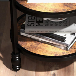 3-Tier Round Side Table Living Room Bedside Small End Table Walnut Effect (W)45Cm (H)60Cm - thumbnail 4