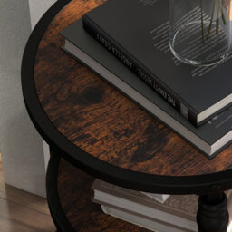 3-Tier Round Side Table Living Room Bedside Small End Table Walnut Effect (W)45Cm (H)60Cm - thumbnail 5