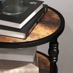 3-Tier Round Side Table Living Room Bedside Small End Table Walnut Effect (W)45Cm (H)60Cm - thumbnail 3