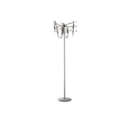 Luminosa Lighting Luminosa Cygnet Floor Lamp 6 Light G4 Polished Chrome/black Glass/crystal, Not Led/cfl Compatible Item Weight: 15Kg