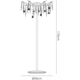 Luminosa Lighting Luminosa Cygnet Floor Lamp 6 Light G4 Polished Chrome/black Glass/crystal, Not Led/cfl Compatible Item Weight: 15Kg - thumbnail 5