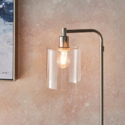 Anson Lighting Newbrook Floor Light Finished In Brushed Nickel Plate And Clear Glass - thumbnail 5