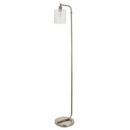 Anson Lighting Newbrook Floor Light Finished In Brushed Nickel Plate And Clear Glass - thumbnail 6