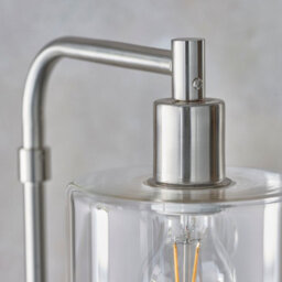 Anson Lighting Newbrook Floor Light Finished In Brushed Nickel Plate And Clear Glass - thumbnail 3