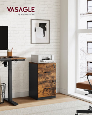 Songmics File Cabinet, Filing Cabinet For Home Office, Printer Stand, With 2 Lockable Drawers, Adjustable Hanging Rails