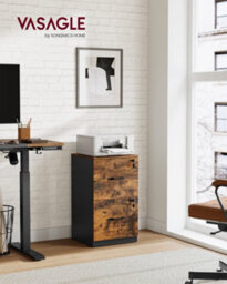 Songmics File Cabinet, Filing Cabinet For Home Office, Printer Stand, With 2 Lockable Drawers, Adjustable Hanging Rails - thumbnail 1