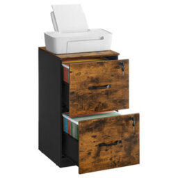 Songmics File Cabinet, Filing Cabinet For Home Office, Printer Stand, With 2 Lockable Drawers, Adjustable Hanging Rails - thumbnail 2
