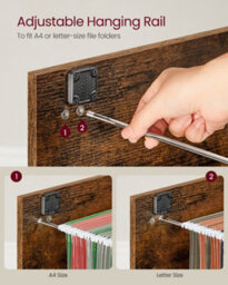 Songmics File Cabinet, Filing Cabinet For Home Office, Printer Stand, With 2 Lockable Drawers, Adjustable Hanging Rails - thumbnail 4