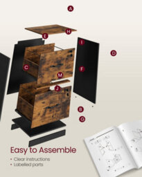 Songmics File Cabinet, Filing Cabinet For Home Office, Printer Stand, With 2 Lockable Drawers, Adjustable Hanging Rails - thumbnail 5