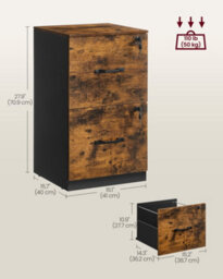 Songmics File Cabinet, Filing Cabinet For Home Office, Printer Stand, With 2 Lockable Drawers, Adjustable Hanging Rails - thumbnail 6