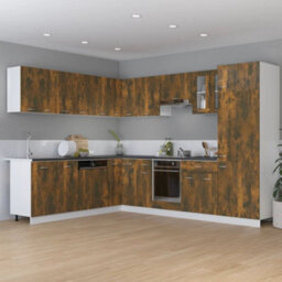 Berkfield Kitchen Cabinet Lyon Smoked Oak 75.5X75.5X81.5 Cm Engineered Wood - thumbnail 3