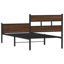 Berkfield Bed Frame Without Mattress Brown Oak 100X190 Cm Engineered Wood - thumbnail 6