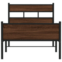 Berkfield Bed Frame Without Mattress Brown Oak 100X190 Cm Engineered Wood - thumbnail 4