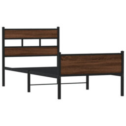 Berkfield Bed Frame Without Mattress Brown Oak 100X190 Cm Engineered Wood - thumbnail 3
