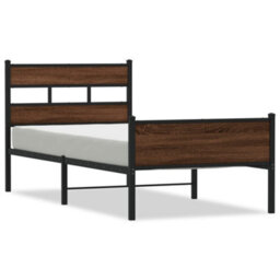 Berkfield Bed Frame Without Mattress Brown Oak 100X190 Cm Engineered Wood - thumbnail 2