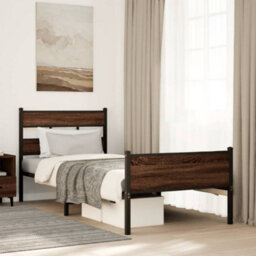 Berkfield Bed Frame Without Mattress Brown Oak 100X190 Cm Engineered Wood - thumbnail 1