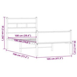 Berkfield Bed Frame Without Mattress Brown Oak 100X190 Cm Engineered Wood - thumbnail 9