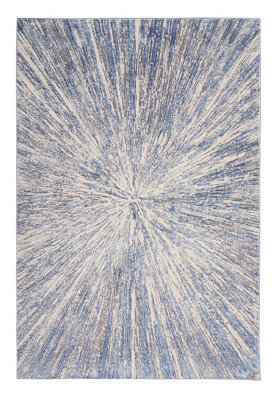 Blue Grey Rug, Abstract Optical/ (3D) Rug, Modern Rug, Blue Grey Rug For Bedroom, Hallway, & Dining Room-160Cm X 221Cm - image 1
