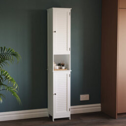 Lassic Bath Vida Liano White 2 Door Tall Bathroom Cabinet - thumbnail 5