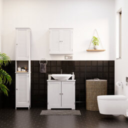 Lassic Bath Vida Liano White 2 Door Tall Bathroom Cabinet - thumbnail 4