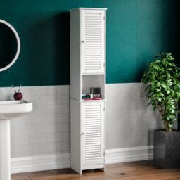 Lassic Bath Vida Liano White 2 Door Tall Bathroom Cabinet - thumbnail 1