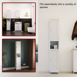 Lassic Bath Vida Liano White 2 Door Tall Bathroom Cabinet - thumbnail 7
