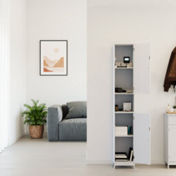 Lassic Bath Vida Liano White 2 Door Tall Bathroom Cabinet - thumbnail 6