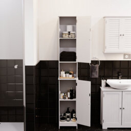 Lassic Bath Vida Liano White 2 Door Tall Bathroom Cabinet - thumbnail 3