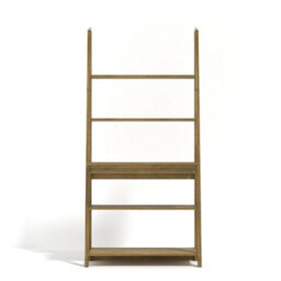 Wyld Haus Athy Brown Oak Ladder Desk With 3 Shelves - thumbnail 3