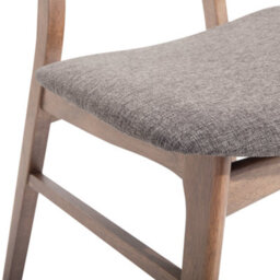 Beliani Set Of 2 Dining Chairs Lynn Wood Dark Brown/ Grey - thumbnail 8
