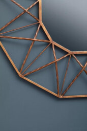 Orsina Geometric Style Wall Mirror, Luxurious Antique Gold Finish Accent Mirror, Round Copper Decorative Mirror - thumbnail 6
