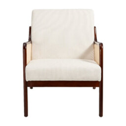 Darphe Beige Modern Corduroy Upholstered Accent Armchair - thumbnail 2