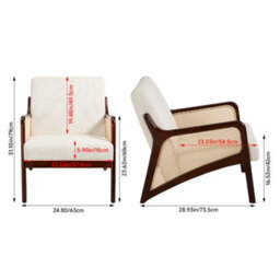 Darphe Beige Modern Corduroy Upholstered Accent Armchair - thumbnail 5