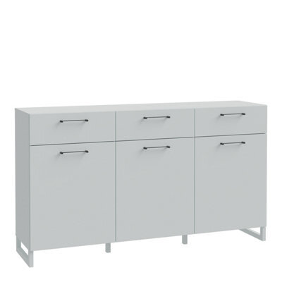 Furniture To Go Sali 3 Door 3 Drawer Chest In Light Grey - image 1