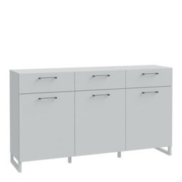 Furniture To Go Sali 3 Door 3 Drawer Chest In Light Grey - thumbnail 1