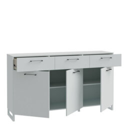 Furniture To Go Sali 3 Door 3 Drawer Chest In Light Grey - thumbnail 3