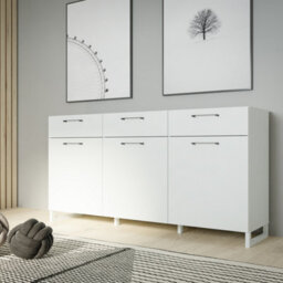 Furniture To Go Sali 3 Door 3 Drawer Chest In Light Grey - thumbnail 6