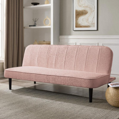 Home Detail Begonia Clic-Clac Sofa Bed With Black Legs, Pink Boucle - image 1