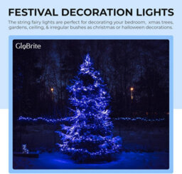 Globrite 20M 200 Led Fairy Lights Blue White Plug In Indoor Outdoor String Lights With 8 Modes - thumbnail 2