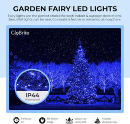 Globrite 20M 200 Led Fairy Lights Blue White Plug In Indoor Outdoor String Lights With 8 Modes - thumbnail 4