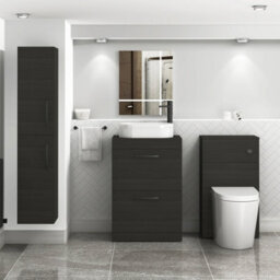 Royal Bathrooms Turin 500mm Freestanding Bathroom Vanity Unit With Sink 2 Drawer Hale Black & Lyon Countertop Basin - thumbnail 3