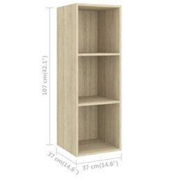 Berkfield 3 Piece Tv Cabinet Set Sonoma Oak Engineered Wood - thumbnail 8