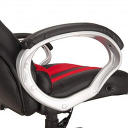 Deluxe Office Gaming Chair Padded Reclining Faux Leather - Red - thumbnail 3